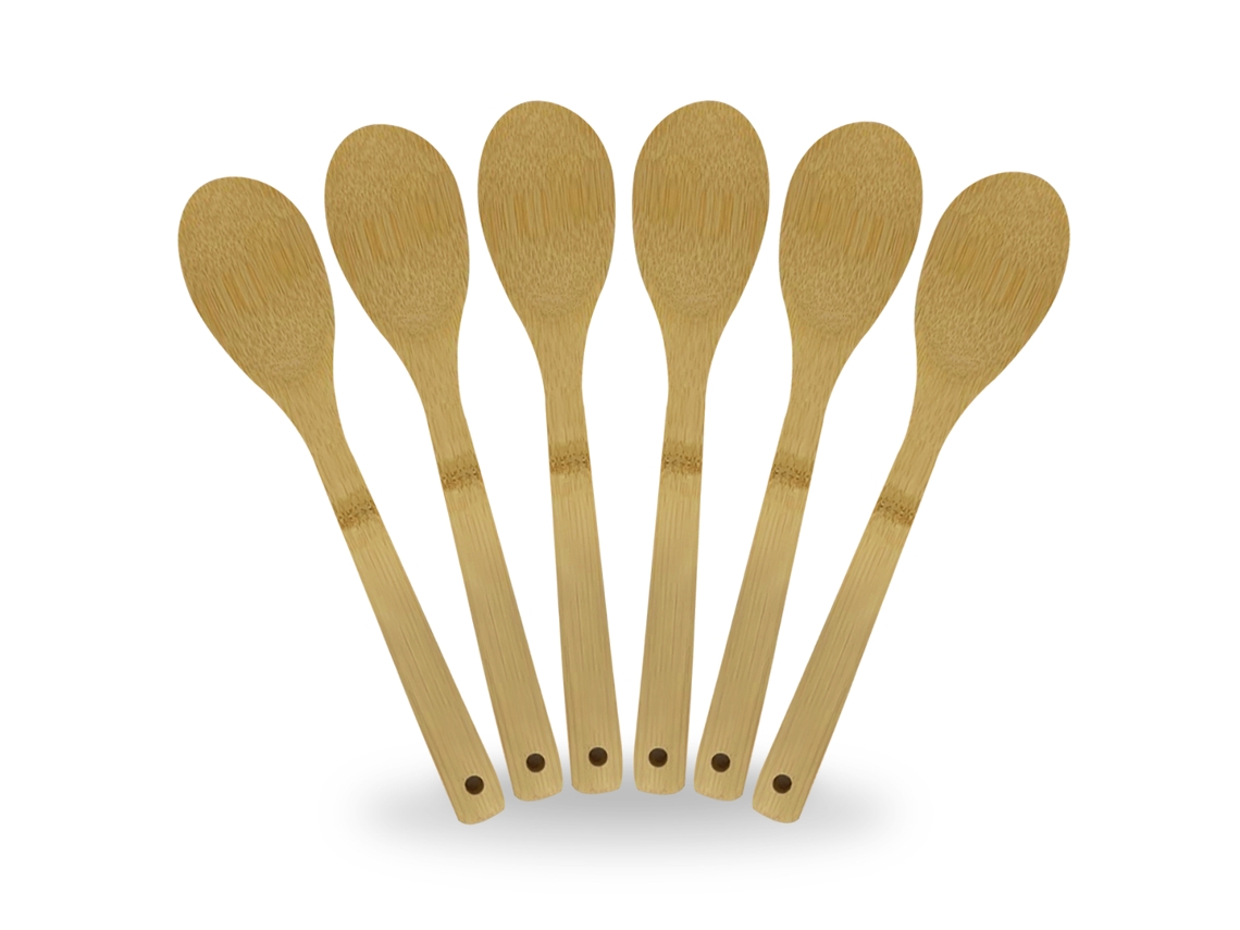 Conjunto de 6 Colheres de Pau de Bambu