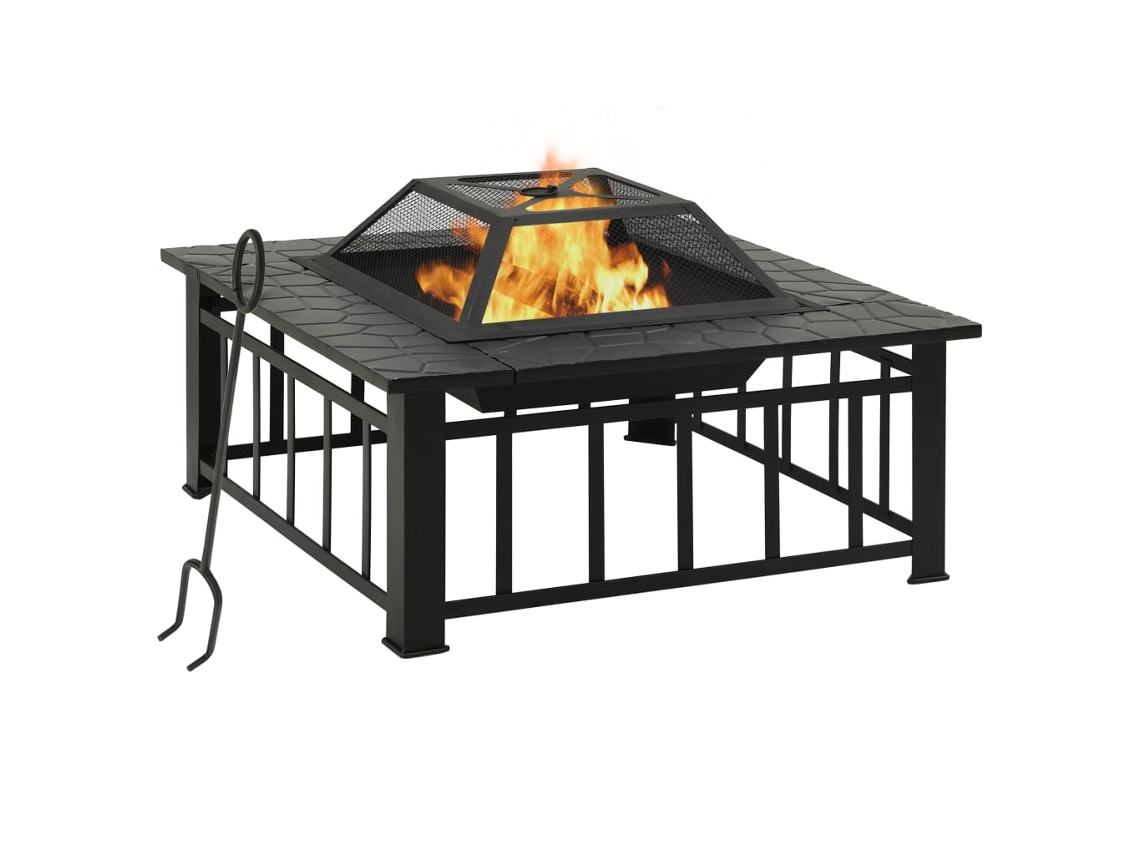 Vidaxl Braseira Com Atiçador 79x79x46,5 Cm Xxl Aço