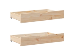 Under-bed Drawer, Under-bed Drawers Vidaxl Marrom Madeira De Pinho (90 X 55 X 16 Cm)