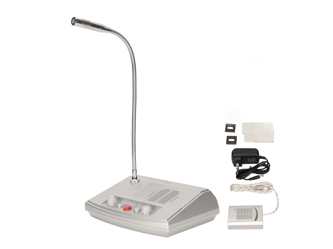 Aetheria sistema de Interfone de Janela com Alto falante Premium e Microfone Sensível para Banco Hospital 100‑240v Plug Us