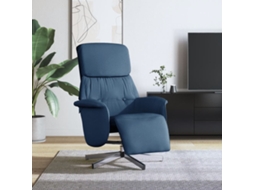 Vidaxl Cadeira Reclinável C/ Apoio De Pés Tecido Azul