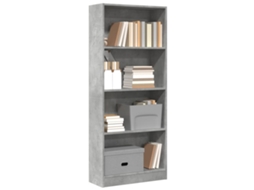 Estante Para Livros | Gabinete De Livros | Estante 60x24x143 Cm Derivados De Madeira Cinzento Cimento