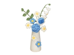 Flor de Lã Simulada LAXISCREED com Vaso Cerâmico