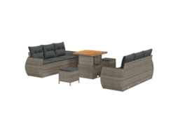 Conjunto 9 Sofá Modular Vidaxl Cinzento Vime Pe (80 X 80 X 71 Cm)