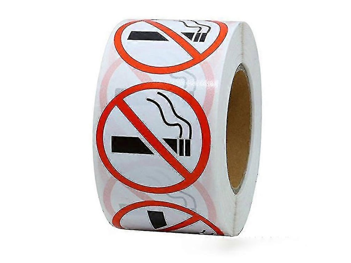 Rebe 500 Adesivos Redondos de Aviso de Proibição de Fumar para Restaurantes, Ônibus, Lojas 2.5cm