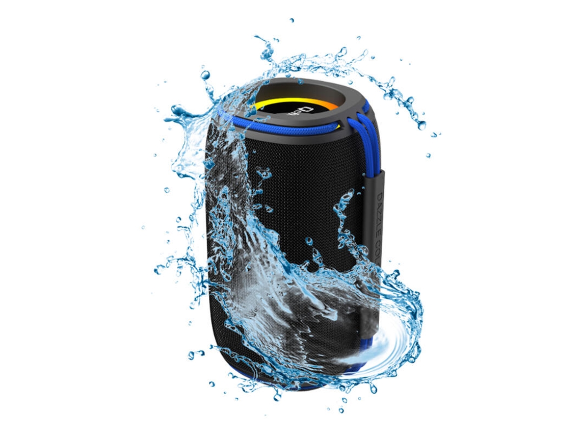 Alto-Falante Bluetooth Qcharx Flow 5.3 15W Preto com Alça Azul QCHAX