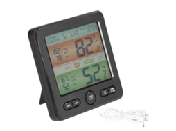Yuru medidor de Temperatura e Umidade Indoor com Tela Grande Relógio Digital Thermômetro Hygrometer Ts 6211black