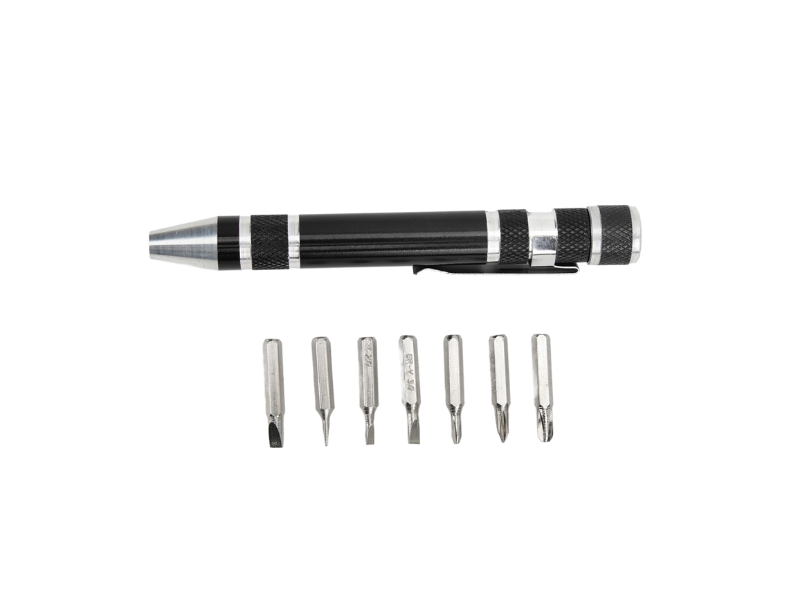 Chave de Fenda de Bolso 8 em 1 Mini Caneta de Alumínio | S/MARCA