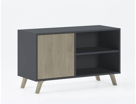 Móvel de TV  TV100WINDGRISPUCC (92x40x57cm - Melamina - Preto)
