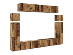 Tv Cabinet Set, Tv Cabinet Sets Vidaxl Marrom Madeira Processada (n/a)