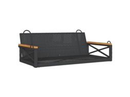 Swing Bench, Swing Benches Vidaxl Preto Rattan / Vime (109 X 62 X 40 Cm)