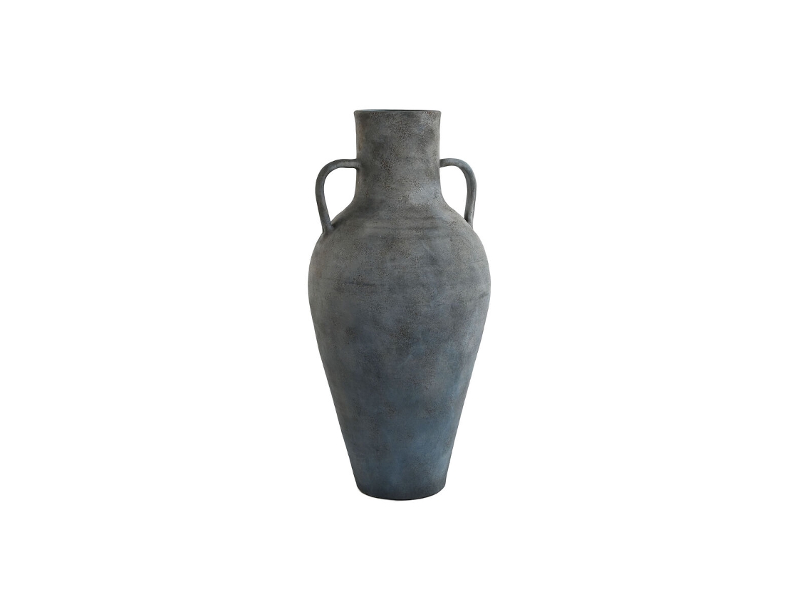 Vaso HOME ESPRIT Azul Cinzento Terracota Oriental 33 X 33 X 69 Cm