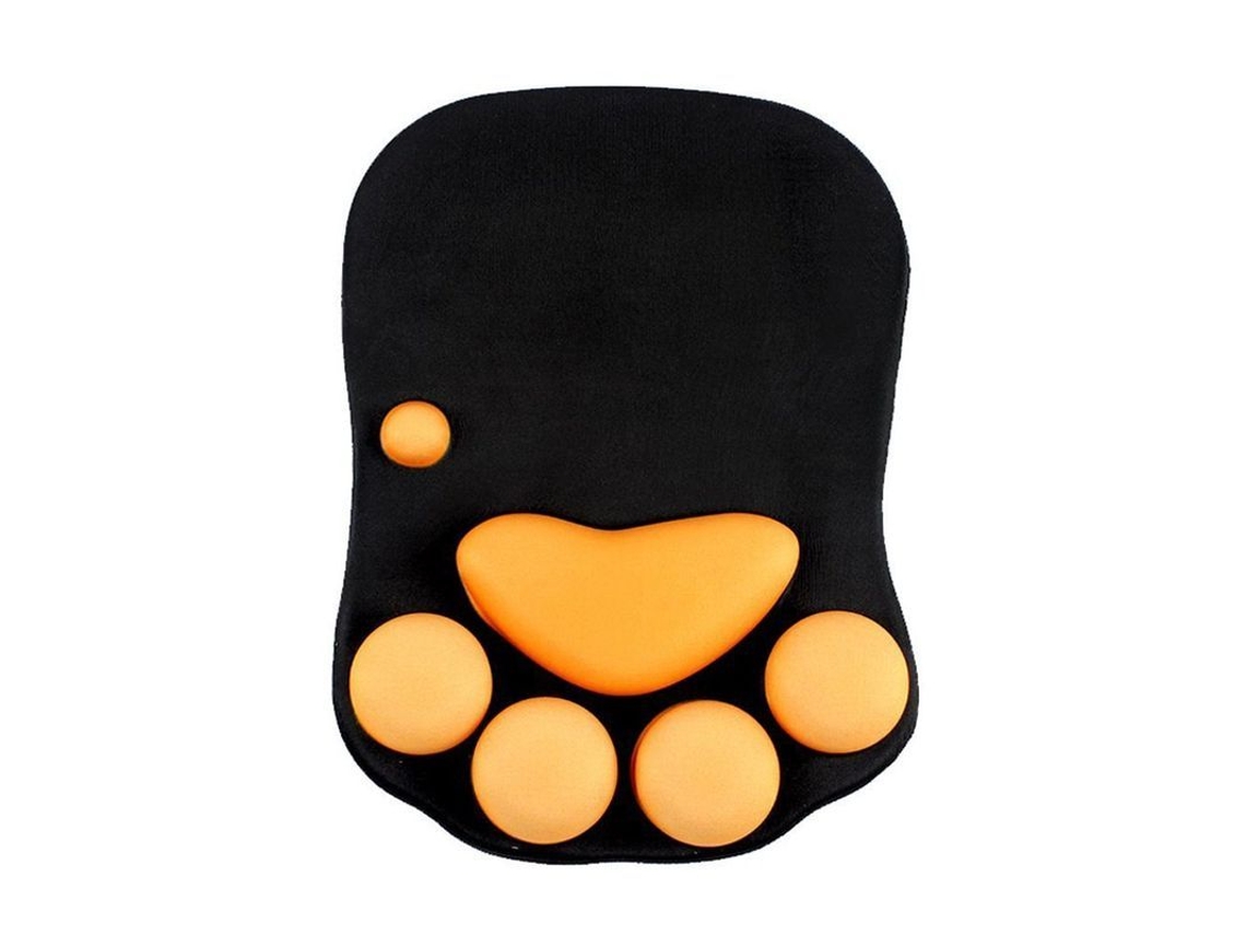 Yuru mouse Pad com Apoio de Punho Design de Patas de Gato, Adorable, Anti deslizante, para Escritório e Jogos (preto)