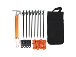 Estacas de Acampamento 30 Cm com Corda 4 Mm, Martelo e Bolsa AQUAFORGE