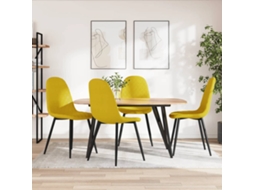 Vidaxl Cadeiras De Jantar 4 Pcs Veludo Amarelo Mostarda