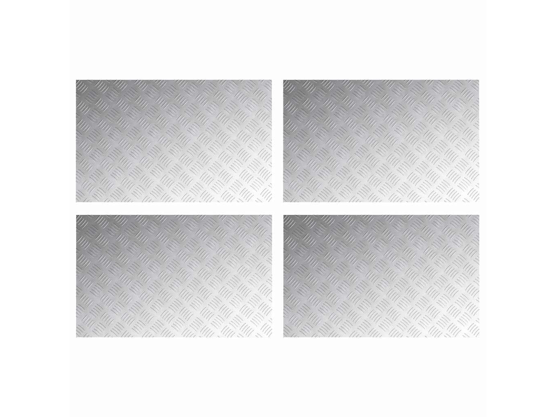 Degrau Retangular 4 Peças Prateado 80 X 50 Cm Alumínio MAISON EXCLUSIVE