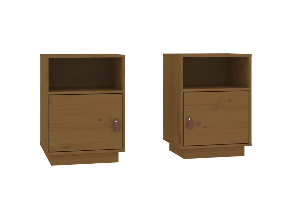 Maison Exclusive - Mesas De Cabeceira 2 Pcs 40x34x55 Cm Pinho Maciço Castanho Mel