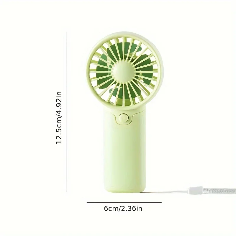 (verde) Mini Ventilador Portátil Fofo, Leve E Compacto.