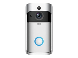 Campainha de vídeo sem fio Ring (2ª geração) 720p HD, visão noturna, bateria recarregável, Wi-Fi, fácil configuração com o aplicativo Aiwit V5 (prateada)