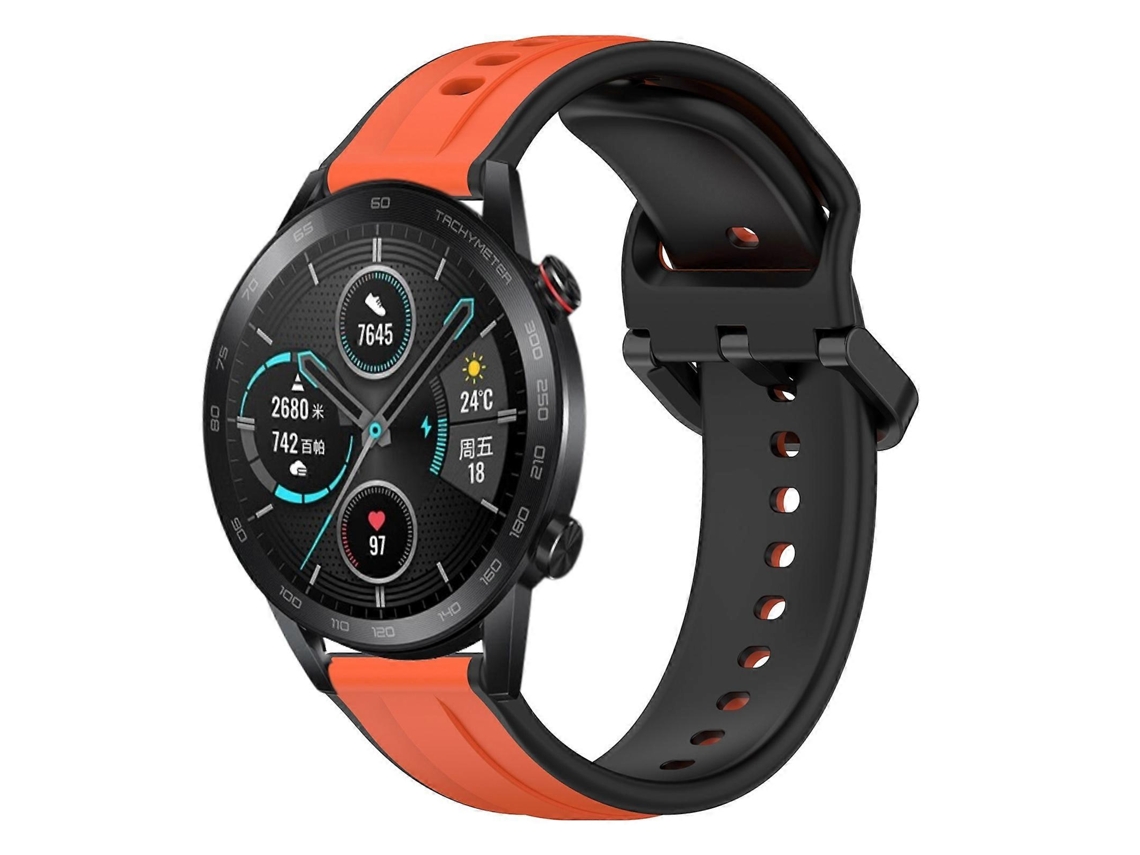 Pulseira De Silicone Bicolor Com Formato Convexo Para For Honor Magic Watch 2 (46 Mm X 22 Mm).