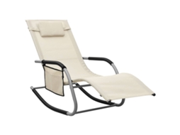 Sun Lounger, Sun Loungers Vidaxl Creme Tecido (n/a)
