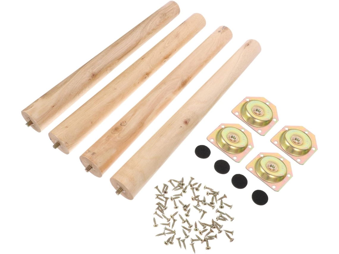 Conjunto De 4 Pés Madeira Para Móveis, Extensores De Pés Para Mesas E Sofás