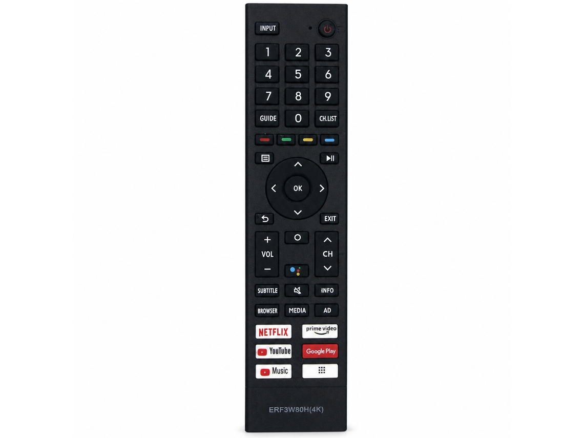 Comando À Distância Compatível Com Tv Hisense Erf3w80h, Sem Configuração, Sem Comando Por Voz