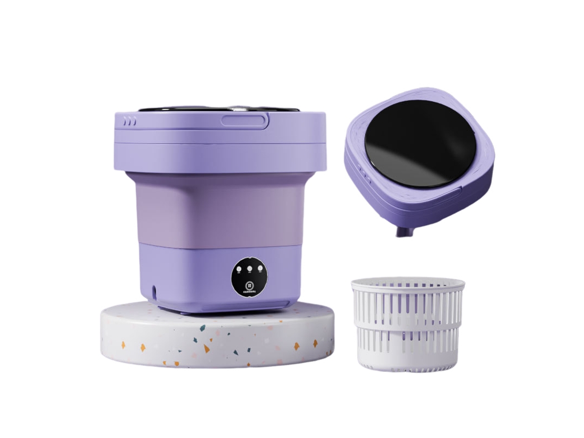 Máquina De Lavar Dobrável De 8 Litros Com Sistema De Lavagem Integrado, Ideal Para Estudantes, Bebês E Outros Pequenos Estudantes. Aquaforge