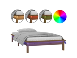 Bed Frame, Bed Frames Vidaxl Marrom Madeira (90 X 190 Cm)