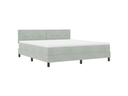 Conjunto 1 Cama Box Vidaxl Cinzento-claro Veludo (180 X 200 Cm)