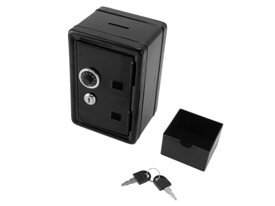 Cofrinho de Metal Vertical com Fechadura e Chaves para Dinheiro e Moedas | S/MARCA
