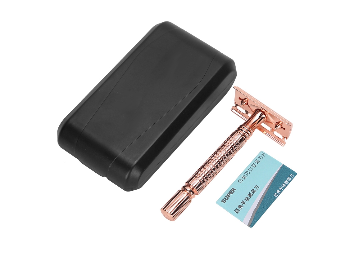 Aparelho De Barbear Manual Clássico De Aço Inoxidável Com Lâmina De Borda Dupla Para Homens - Seguro E Durável