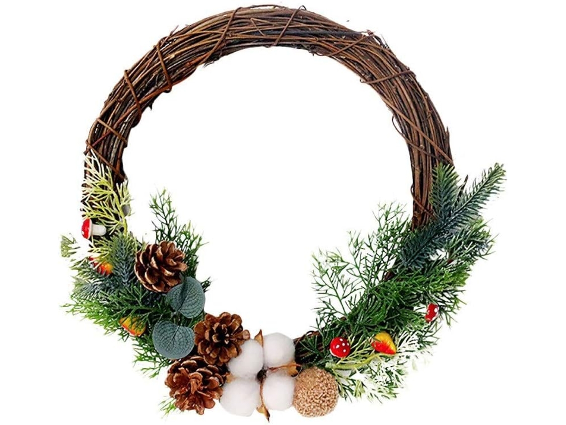 Guirlanda de casamento natural em rattan, guirlanda de decoração DIY, material para guirlanda para porta de casa.