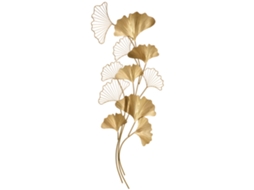 Decoração de Parede 3d em Metal,arte de Parede Dourada com Folhas de Ginkgo 138x70cm