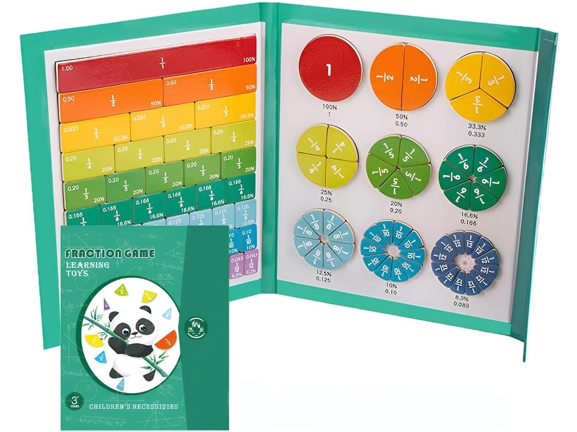 Peças Magnéticas Frações, Quebra-cabeça Educativo Círculos Fracionários, Materiais Para Aprendizagem