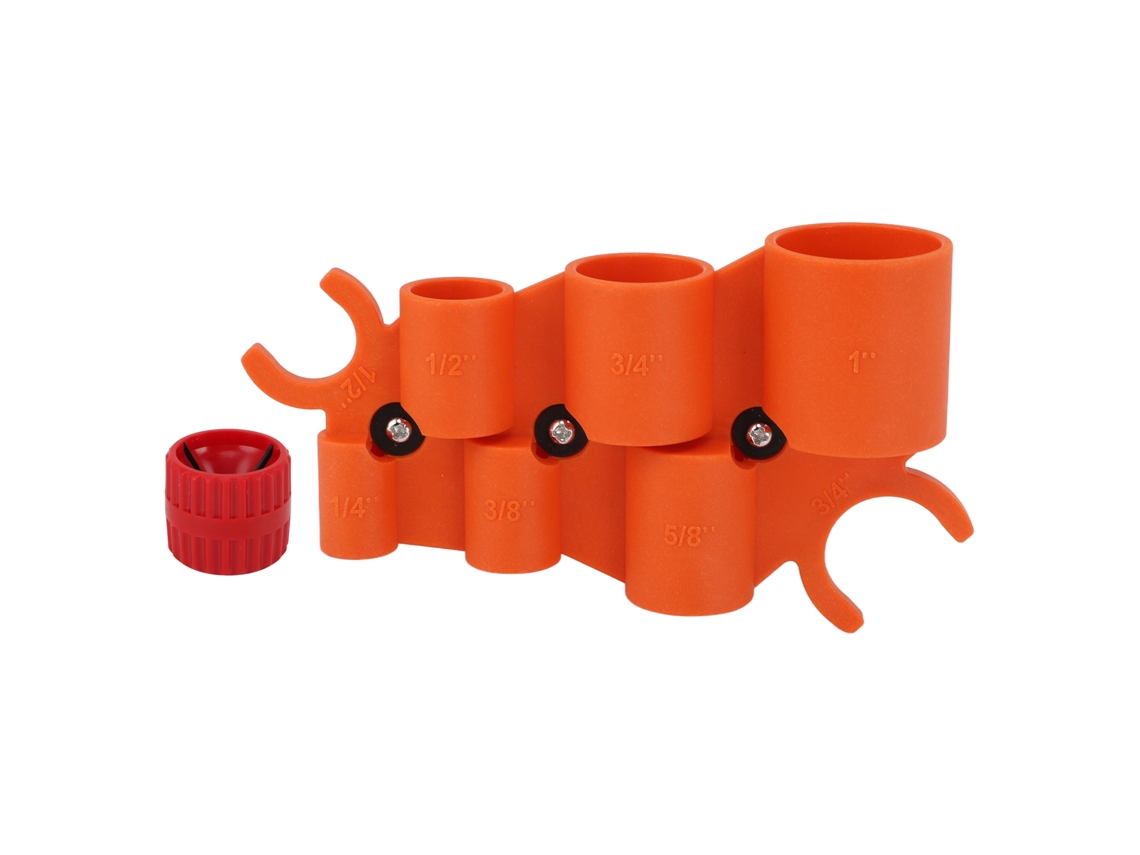 Kit de ferramentas para remoção de rebarbas em tubos de medidores de profundidade, compatível com diversos materiais, internos e externos.