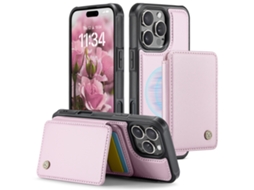 Capa Para Iphone 16plus Resistente A Quedas Com Resistente A Quedascartão Slots Magnético Destacável Rosa