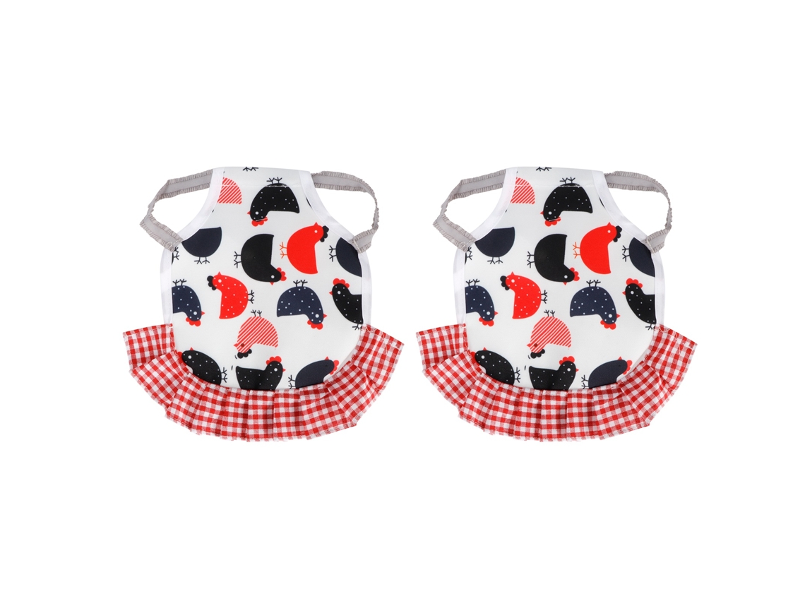2pcs sela avental de galinha protetor de penas, asa elástica acessórios para aves branco+vermelho | S/MARCA