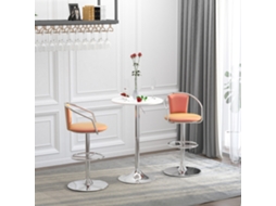 Mesa De Bar Ajustável Em Altura Com Base Redonda E Antideslizante Para Cozinha Sala De Jantar Ø60x69-93 Cm Branco