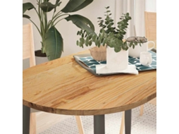 Vidaxl Tampo De Mesa 120x60x2 Cm Carvalho Maciça Oval Castanho-claro