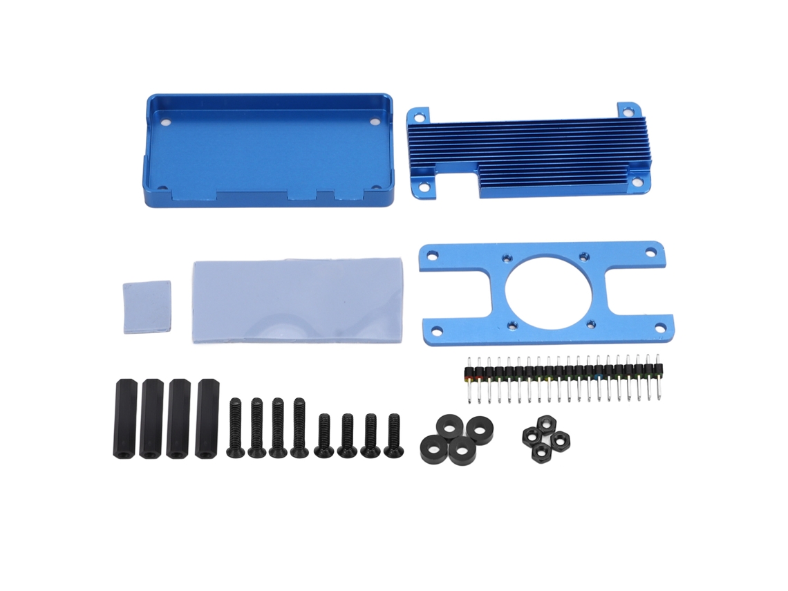 Carcaça de Alumínio CNC para Raspberry Pi Zero 2W com Resfriamento Passivo Azul