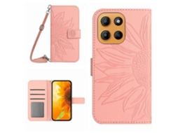 Capa De Celular Flip Em Couro Sintético Com Textura De Girassol E Cordão Para Motorola Moto G Stylus 5g 2025 Ht04.
