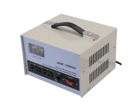 Regulador de tensão CA de 1000 W com 3 soquetes universais e estabilizador automático (2 fusíveis)