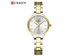 (branco Bicolor) Relógio Feminino Elegante De Quartzo Com Mostrador Pequeno E Estiloso.