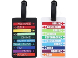 Etiquetas de Silicone BRILVIBERA, com placa de identificação, pacote com 2