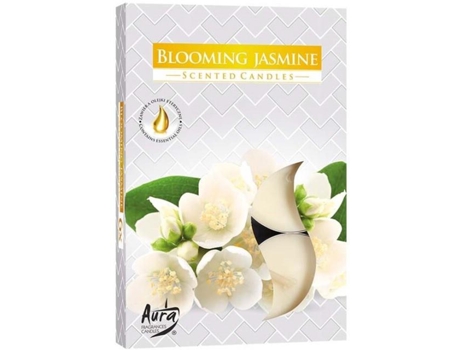 Velas Aura Tealight Flor de Jasmim 4x6 Unidades