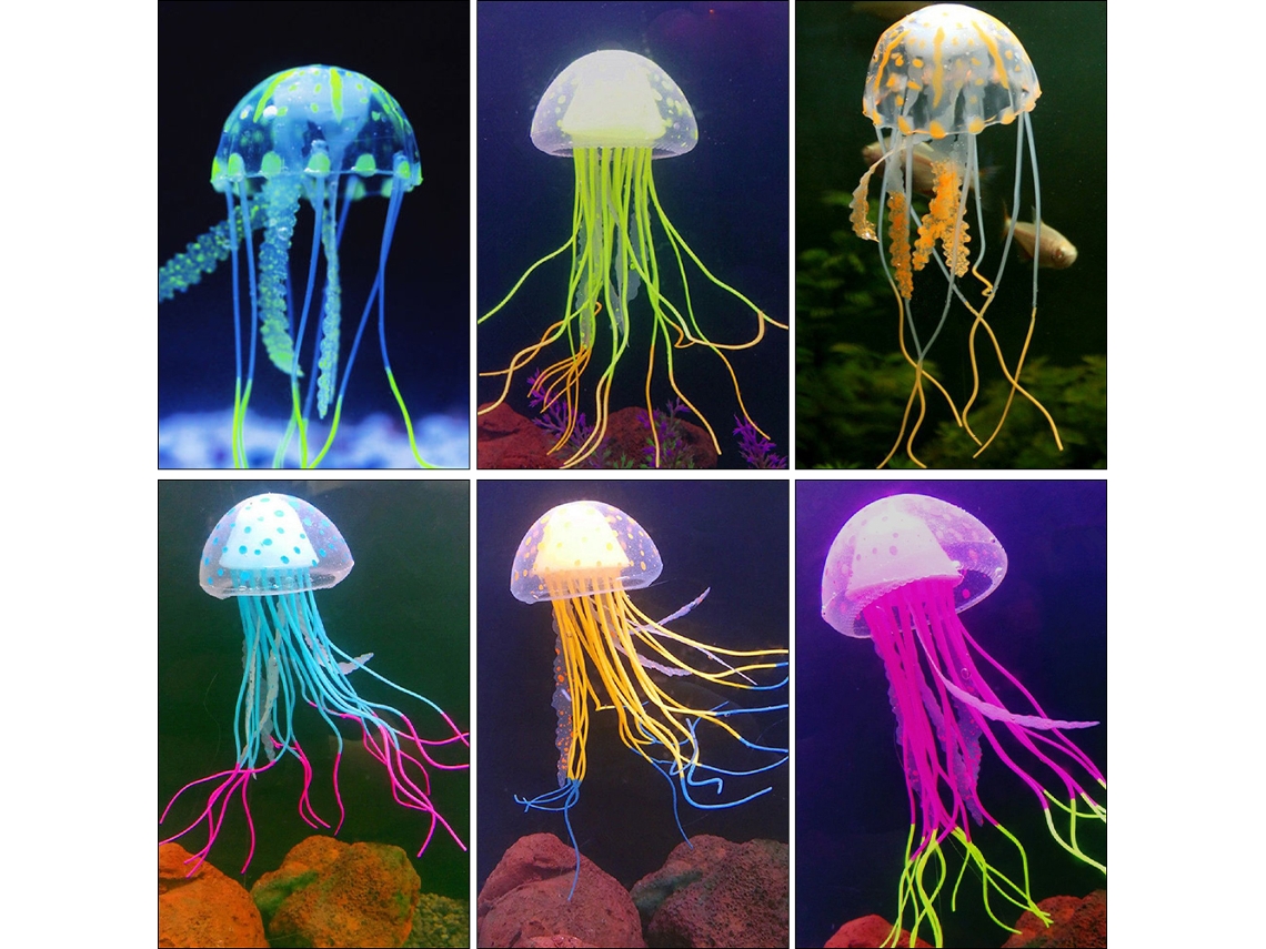 Decoração LAXISCREED Medusas Brilhantes 6pcs para Aquário