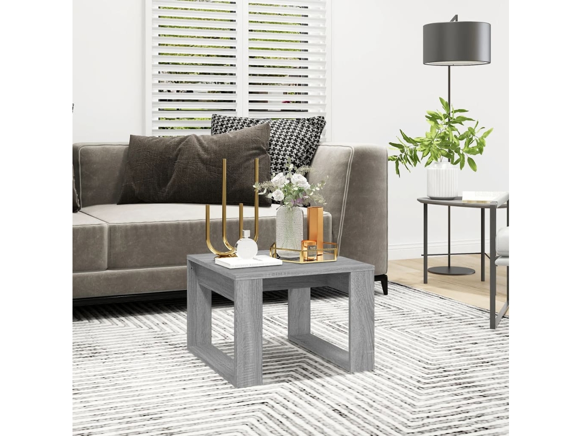 Vidaxl Mesa De Apoio 50x50x35 Cm Derivados De Madeira Cinzento Sonoma