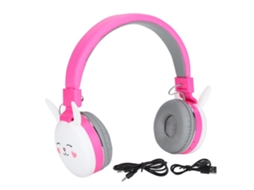 Fone De Ouvido Infantil Animais Fofos Bluetooth 5.0 Com Microfone Para Crianças Coelho