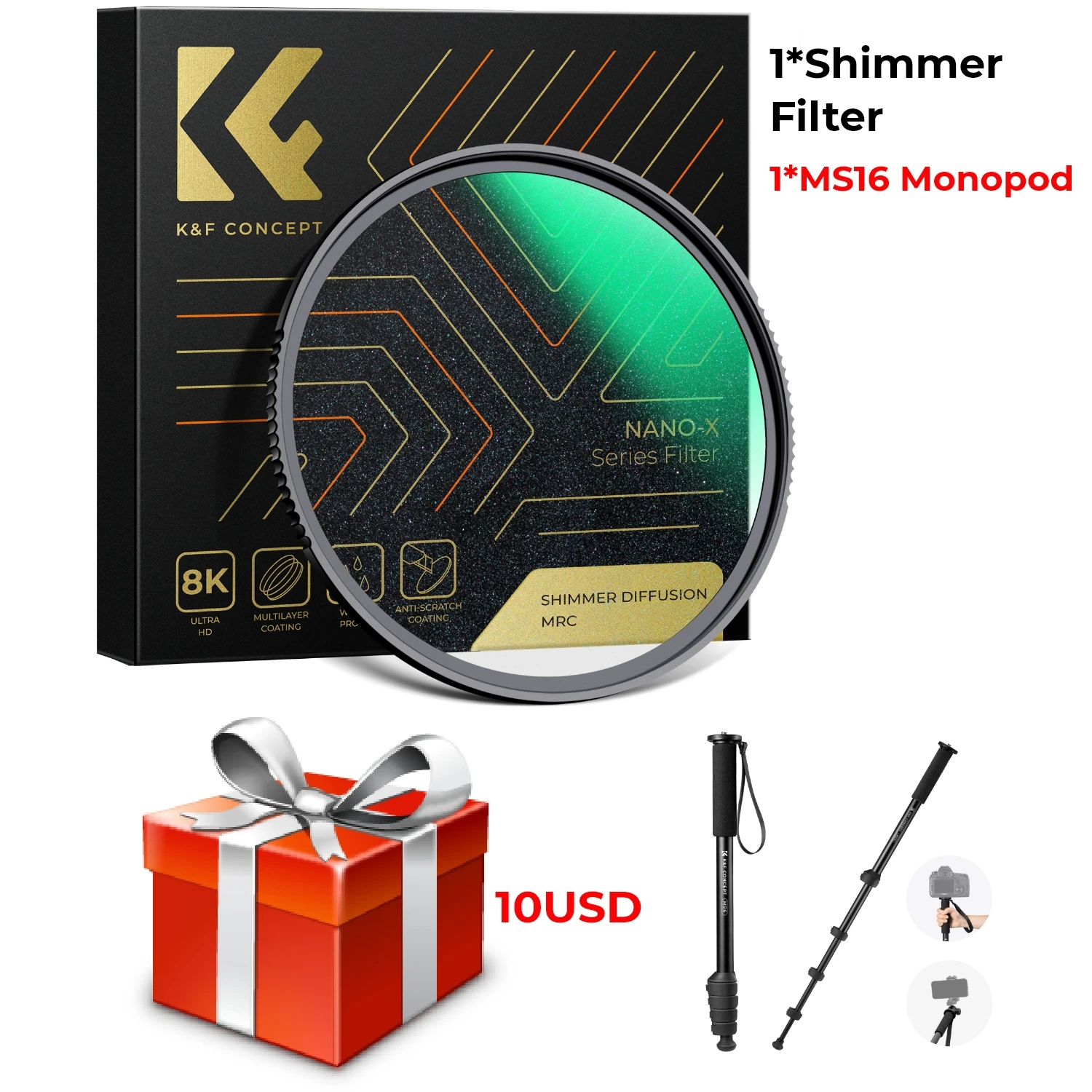 Filtro De Difusão Shimmer 1 Ms16 Com Vidro Espelhado Microlight, 82mm